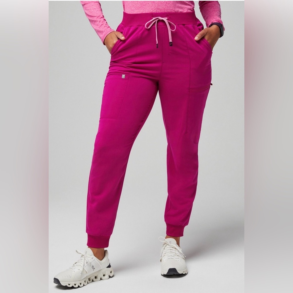 Fabletics High Rise Jogger Scrub Pants - Hibiscus